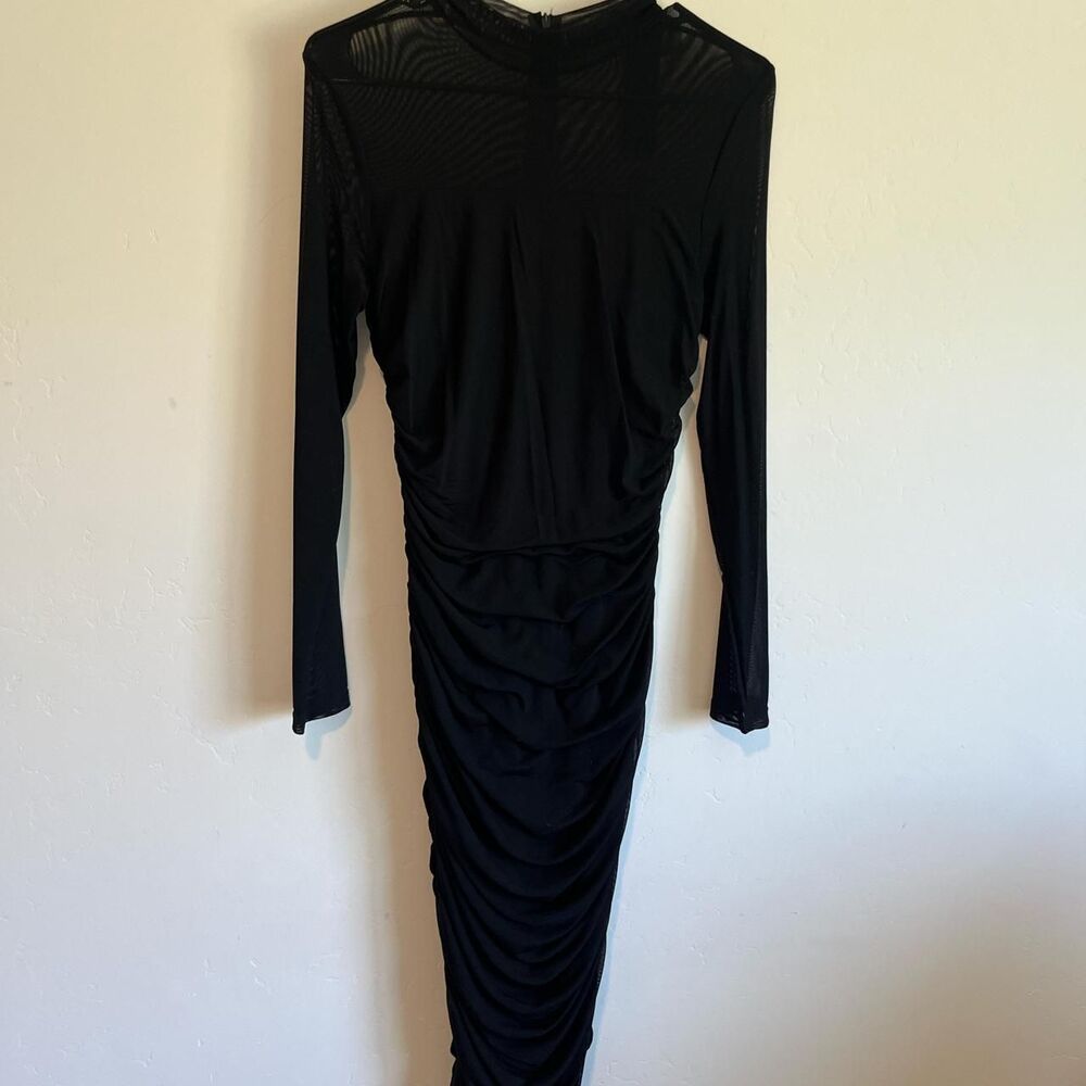 NWT small Black stretchy midi dress with a ruched effect Alegra K